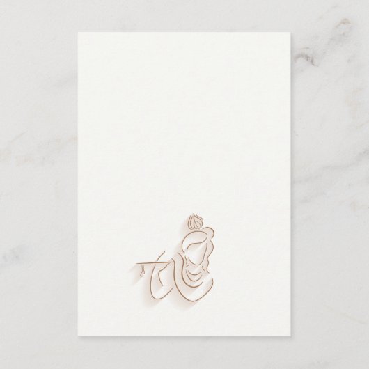 Blush Gold Floral Krishna Indiase bruiloft Mehndi Informatiekaartje (Achterkant)