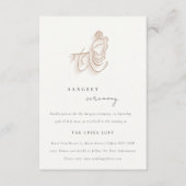 Blush Gold Floral Krishna Indiase bruiloft Sangeet Informatiekaartje (Voorkant)