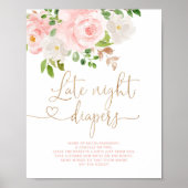 Blush Gold floral Late night diapers game Poster (Voorkant)
