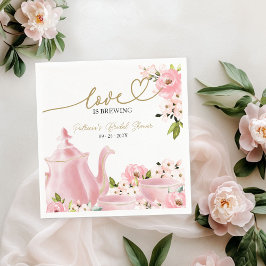 Blush Gold Floral Love is het brouwen van Vrijgeze Servet