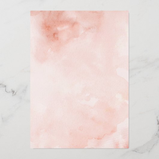 Blush Gold Floral Modern Vrijgezellenfeest Folie Uitnodiging (Achterkant)