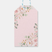 Blush Gold Floral Quinceanera Mis Quince Birthday Cadeaulabel (Achterkant)