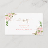 Blush gold floral RSVP-omhullingskaart Informatiekaartje (Voorkant)
