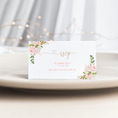 Blush gold floral RSVP-omhullingskaart Informatiekaartje