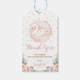 Blush Gold Floral Swan Princess Birthday Favors Cadeaulabel