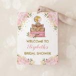 Blush Gold Floral Travel Adventure-Vrijgezellenfee Poster<br><div class="desc">Ontvankelijk reisbord voor vrijgezellenfeest,  baby shower,  bruiloft enz. met elegante waterverf bloemen,   koffers en een  wereldbol</div>