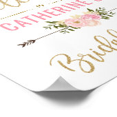 Blush Gold Floral Vrijgezellenfeest Welkom Sign De Poster (Hoek)