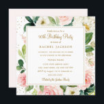 Blush Gold Floral Waterverf 90th Birthday Invite Kaart<br><div class="desc">modernere bloemetjesdaguitvindingen in de Little Bayleigh Store!</div>