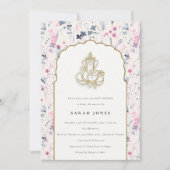 Blush Gold Flower Ganesh Indiaas Baby shower Kaart (Voorkant)