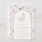 Blush Gold Flower Krishna Indian Baby shower Kaart (Voorkant)