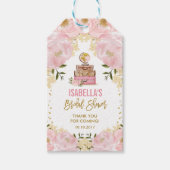Blush Gold Flower Reizen van Miss naar Mrs Favor Cadeaulabel (Voorkant)