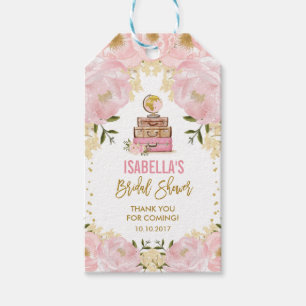 Blush Gold Flower Reizen van Miss naar Mrs Favor Cadeaulabel