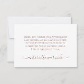 Blush Gold Foil Boho Regenboog Baby shower Bedankkaart (Achterkant)