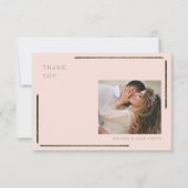 Blush & Gold foto bruiloft dank u Bedankkaart (Voorkant)