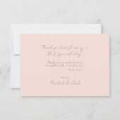 Blush & Gold foto bruiloft dank u Bedankkaart (Achterkant)