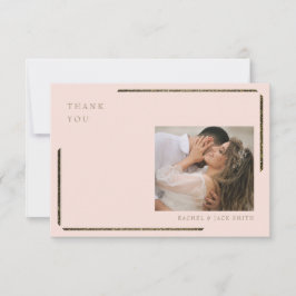 Blush & Gold foto bruiloft dank u Bedankkaart