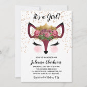 Blush & Gold Fox Princess Baby shower Kaart (Voorkant)