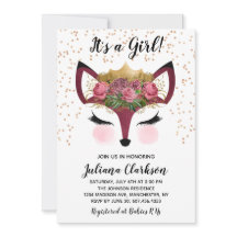 Blush & Gold Fox Princess Baby shower