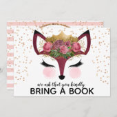 Blush & Gold Fox Princess brengt een boek mee Kaart (Voorkant / Achterkant)