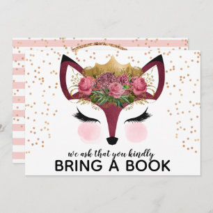 Blush & Gold Fox Princess brengt een boek mee Kaart