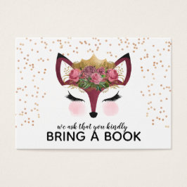 Blush & Gold Fox Princess brengt een boek mee Visitekaartje