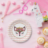 Blush & Gold Fox Princess Papieren Bordje (Feest)