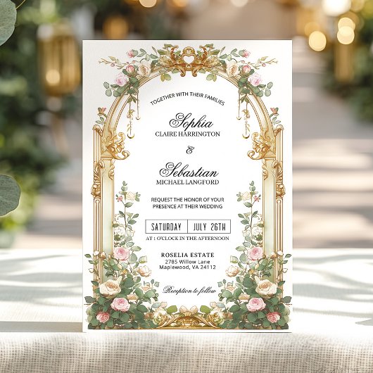Blush Gold Garden Estate Ceremony Kaart