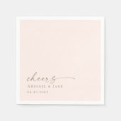 Blush & Gold gepersonaliseerde bruiloft servetten (Voorkant)