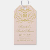 Blush Gold  Glamour Bruiloft Vrijgezellenfeest Cadeaulabel (Voorkant)