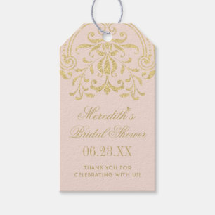 Blush Gold  Glamour Bruiloft Vrijgezellenfeest Cadeaulabel