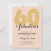Blush Gold Glitter 60 & Fantastisch Verjaardagsfee Kaart (Voorkant)