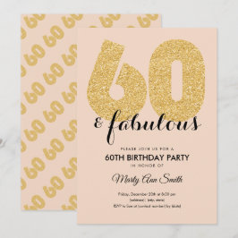 Blush Gold Glitter 60 & Fantastisch Verjaardagsfee Kaart