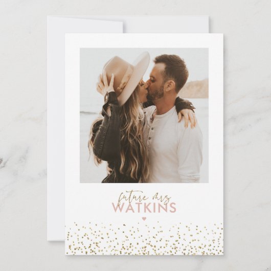 Blush Gold Glitter Bridal Shower Uitnodiging (Achterkant)