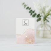 Blush Gold Glitter Logo Blank juwelenscherm Visitekaartje (Staand voorkant)