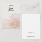 Blush Gold Glitter Logo Blank juwelenscherm Visitekaartje (Voorkant / Achterkant)