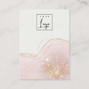 Blush Gold Glitter Logo Blank juwelenscherm Visitekaartje
