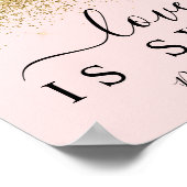 Blush & Gold Glitter Love is Sweet Dessert Sign Poster (Hoek)
