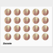 Blush Gold Glitter Sla de datum op Bedankt Ronde Sticker (Vel)