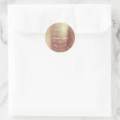 Blush Gold Glitter Sla de datum op Bedankt Ronde Sticker (Tas)