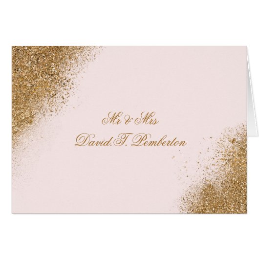 Blush Gold Glitter Sparkle Elegant Wedding (Voorkant Horizontaal)
