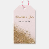 Blush Gold Glitter Sparkle Elegant Wedding Cadeaulabel (Voorkant)
