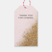 Blush Gold Glitter Sparkle Elegant Wedding Cadeaulabel (Achterkant)