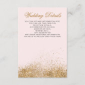 Blush Gold Glitter Sparkle Elegant Wedding Informatiekaartje (Voorkant)