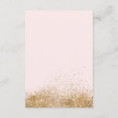 Blush Gold Glitter Sparkle Elegant Wedding Informatiekaartje (Achterkant)