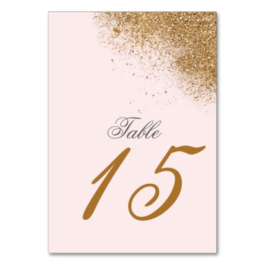 Blush Gold Glitter Sparkle Elegant Wedding Kaart (Achterkant)