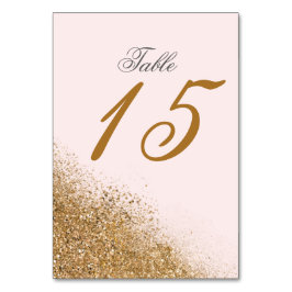 Blush Gold Glitter Sparkle Elegant Wedding Kaart