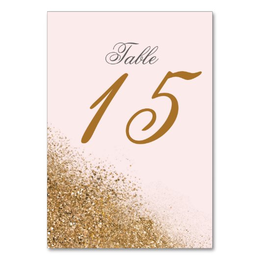 Blush Gold Glitter Sparkle Elegant Wedding Kaart (Voorkant)