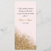 Blush Gold Glitter Sparkle Elegant Wedding Menu (Achterkant)