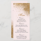 Blush Gold Glitter Sparkle Elegant Wedding Menu (Voorkant / Achterkant)