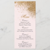 Blush Gold Glitter Sparkle Elegant Wedding Menu (Voorkant)